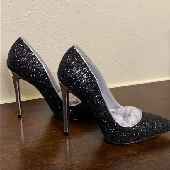 Shoes - Glitter Encrusted Pointy Stiletto Pump
